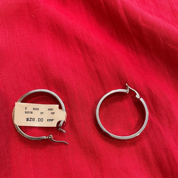 NWT Cache silver earrings with crystals, OS, $16 - Picture 1 of 3